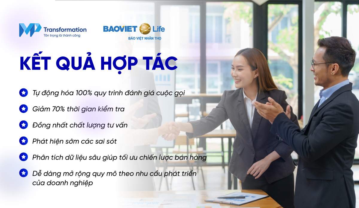 Kết quả hợp tác giữa Bảo Việt Nhân Thọ và MP Transformation