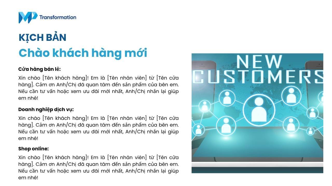 Kịch bản chào khách hàng mới Kịch bản chào khách hàng mới