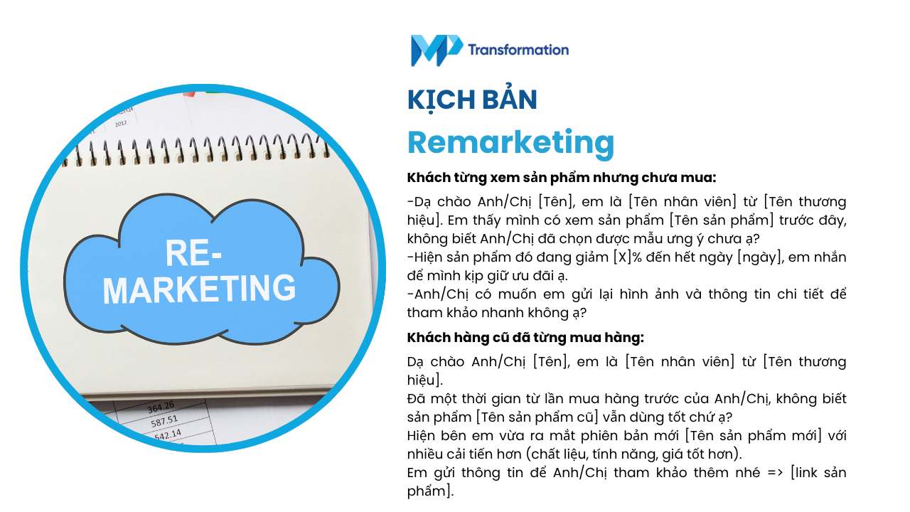 Kịch bản nhắn tin với khách hàng để remarketing Kịch bản nhắn tin với khách hàng để remarketing