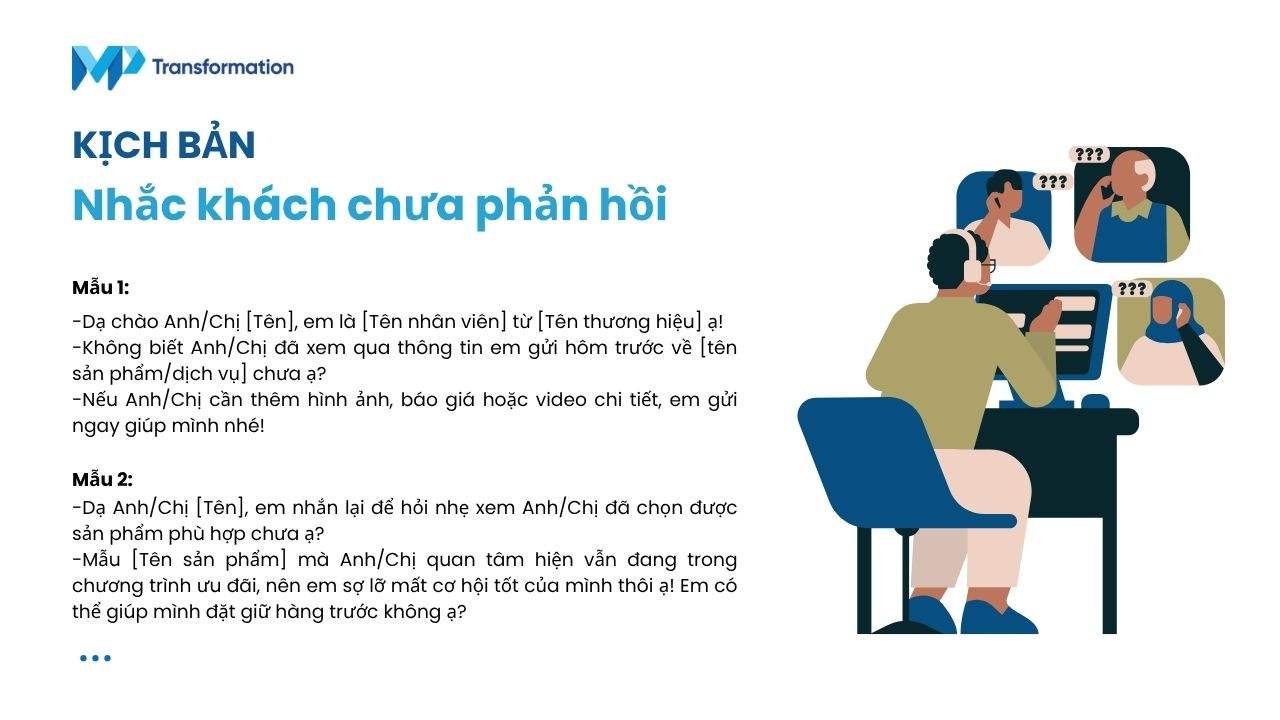 Kịch bản nhắc khách chưa phản hồi Kịch bản nhắc khách chưa phản hồi