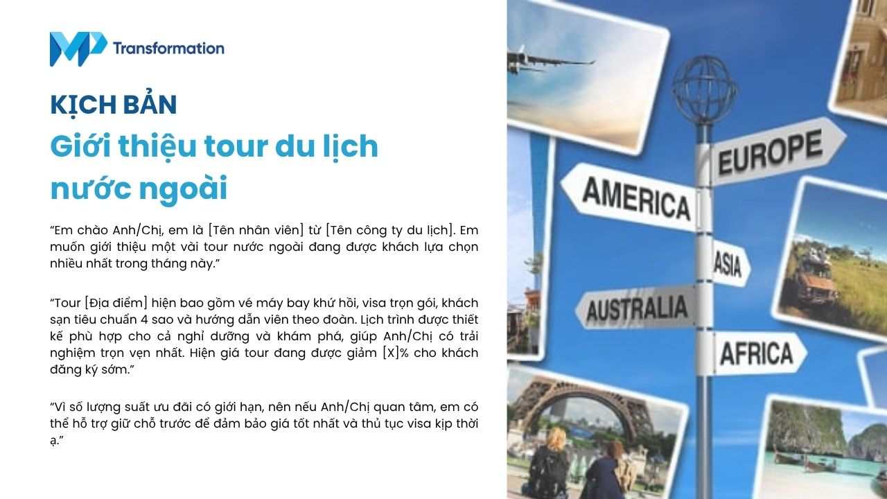Kịch bản sale tour du lịch nước ngoài