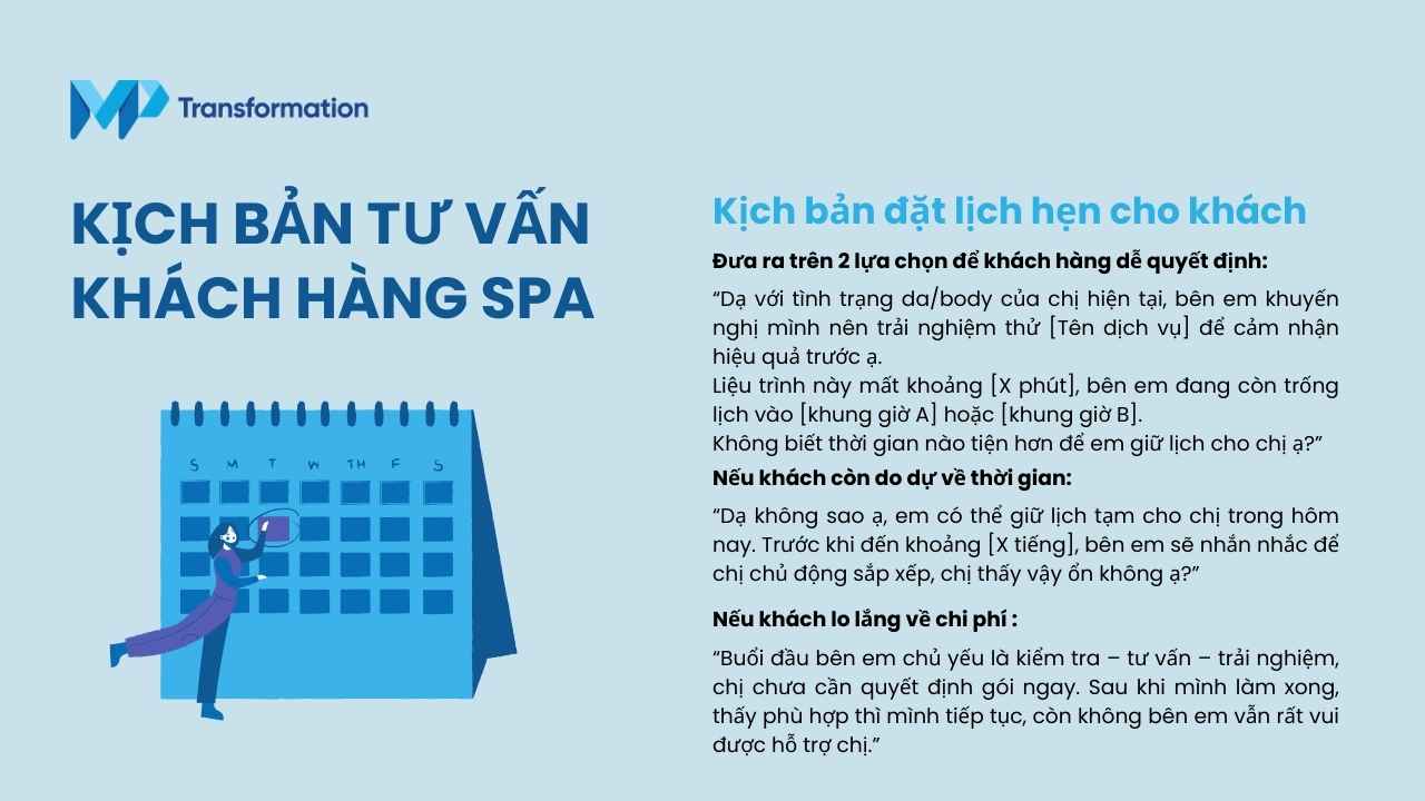 Kịch bản đặt lịch hẹn cho khách