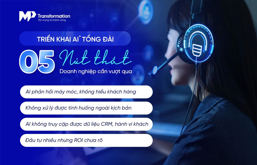 5 khó khăn phổ biến khi doanh nghiệp triển khai AI tổng đài