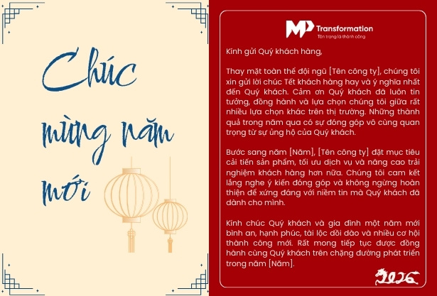 Mẫu thư chúc Tết khách hàng qua email chuyên nghiệp