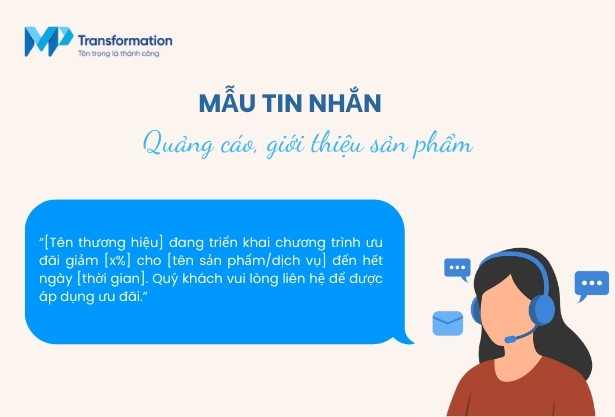 Mẫu tin nhắn quảng cáo, giới thiệu sản phẩm/dịch vụ