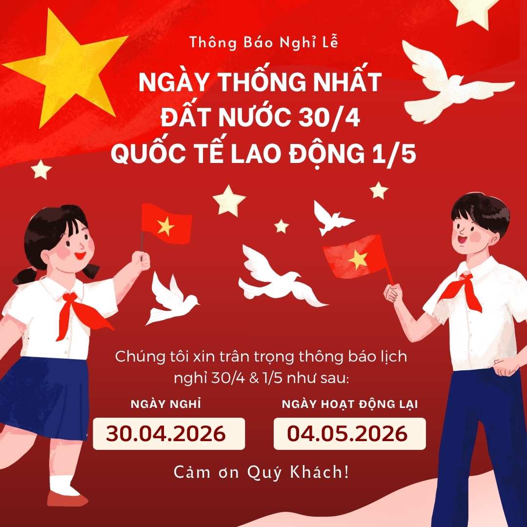 Mẫu thông báo nghỉ lễ 30/4, 1/5 cho khách hàng