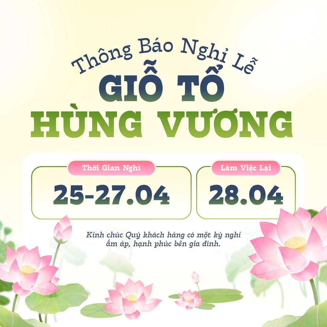 Mẫu thông báo nghỉ lễ Giỗ tổ Hùng Vương