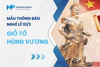 Mẫu thông báo kèm lời chúc nghỉ lễ ngày Giỗ tổ Hùng Vương