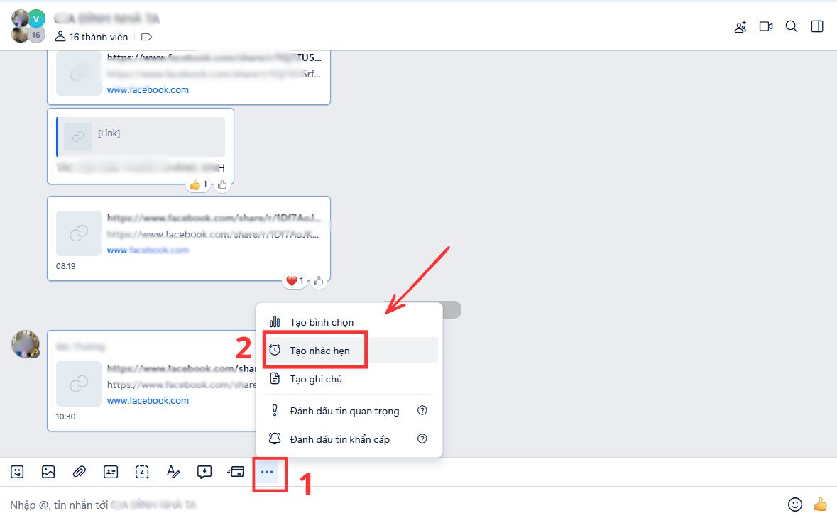 Sử dụng tính năng nhắc hẹn với Zalo cá nhân Sử dụng tính năng nhắc hẹn với Zalo cá nhân