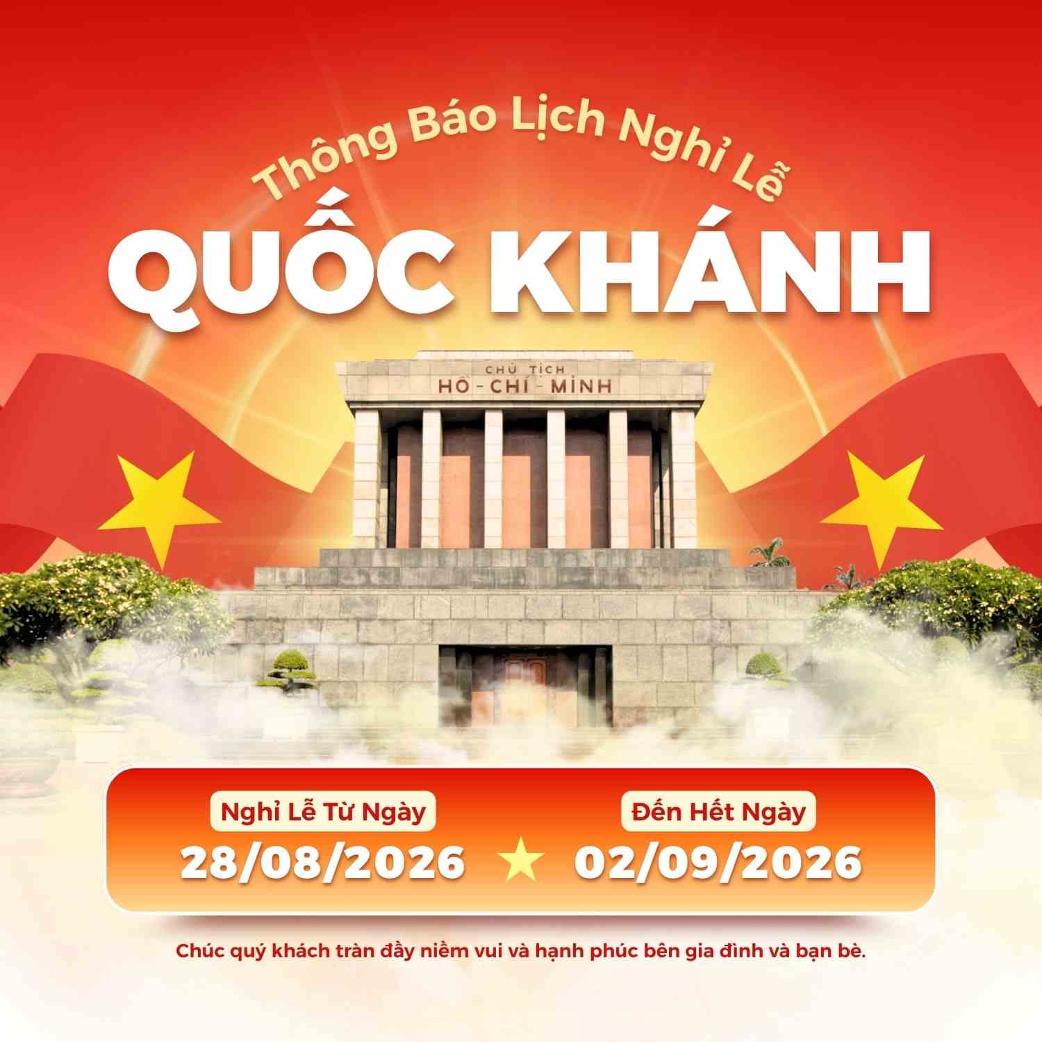 Một số mẫu Banner/Poster thông báo nghỉ lễ 2/9 Một số mẫu Banner/Poster thông báo nghỉ lễ 2/9